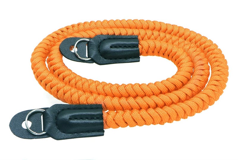 HITHUT Paracord Woven Camera Neck Shoulder Strap Belt Hand Compatible with Canon Nikon Sony Olympus Pentax Fujifilm Panasonic SLR DSLR Digital Mirrorless Cameras 36inch Orange - Image 1